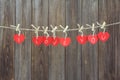 Red hearts on line Royalty Free Stock Photo