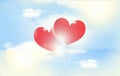 Red hearts outdoor Royalty Free Stock Photo