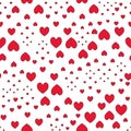 Red hearts pattern. Colorless background. Romantic ornament. Idea for cover, wallpaper, baby clothes, fabric. Vector. Illustration Royalty Free Stock Photo
