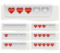 Red hearts rating status bar