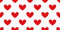 Red hearts seamless pattern. Valentine`s Day heart background Royalty Free Stock Photo