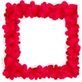 Red hearts square frame isolated on white Royalty Free Stock Photo