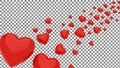 Red Hearts on Transparent Background Royalty Free Stock Photo