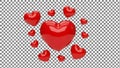 Red hearts on transparent background Royalty Free Stock Photo