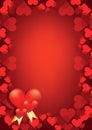 red hearts vector background