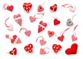 Red hearts white background Valentines day Royalty Free Stock Photo