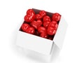 Red hearts in white box