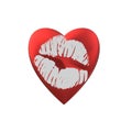 Red hearts with stars love romance lips