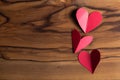 Red hearts on wood Royalty Free Stock Photo