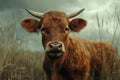 Red heifer from the Bible. Generative AI. Royalty Free Stock Photo