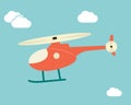 Red helicopter. Vector illustration design