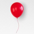 Red helium balloon. Birthday baloon flying for party. Royalty Free Stock Photo