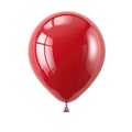 red helium balloon. Birthday balloon flying for party and celebrations. Isolated on white background. Generative AI Royalty Free Stock Photo