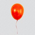 Red helium balloon isolated on transparent background.