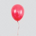 Red helium balloon on transparent background. Royalty Free Stock Photo