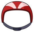 Red helmet cartoon icon. Sport head safety