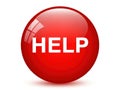 Red help button isolated on white background Royalty Free Stock Photo