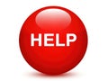 Red help button isolated on white background Royalty Free Stock Photo