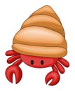 Red Hermit Crab with Golden Yellow Shell Royalty Free Stock Photo