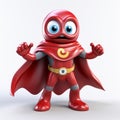 Red Hero 3d Model Shiny Eyes, Cute Cartoonish Design