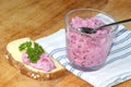 Red herring salad on soda bread Royalty Free Stock Photo