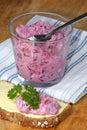 Red herring salad on soda bread Royalty Free Stock Photo