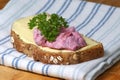 Red herring salad on soda bread Royalty Free Stock Photo