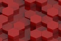 Red Hexagon Background Texture. 3d render Royalty Free Stock Photo