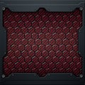 Hexagon carbon fiber in dark gray metal frame Royalty Free Stock Photo