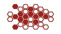 Red Hexagon Chemical Structure Molecule Grid, vector design Generative AI Royalty Free Stock Photo