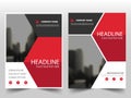 Red Hexagon Vector annual report Leaflet Brochure Flyer template design, book cover layout design, abstract business presentation Royalty Free Stock Photo