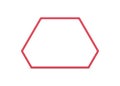 Red hexagonal decorative frame 3d design element front view realistic vector illustration