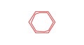 Red hexagonal shape with thick and Royalty Free Stock Photo