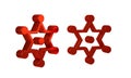 Red Hexagram sheriff icon isolated on transparent background. Police badge icon.