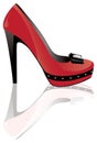 Red high heel shoe