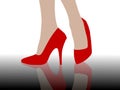 Red high heel shoes