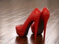 Red high heel shoes Royalty Free Stock Photo