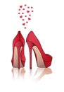 Red high heel shoes, vector Royalty Free Stock Photo