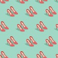 Red high heels seamless pattern Royalty Free Stock Photo