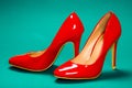 Red high heels shoes Royalty Free Stock Photo