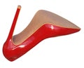Red high heels shoes, 3d rendering, woman footwear