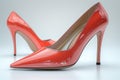 Red High Heels on White Surface Royalty Free Stock Photo