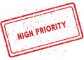 Red HIGH PRIORITY rubber stamp