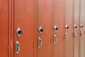 Red High School Lockers Royalty Free Stock Photo