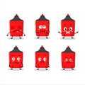 Red highlighter cartoon character with nope expression Royalty Free Stock Photo