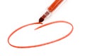 Red highlighter circle on white background- Image Royalty Free Stock Photo