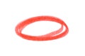 Red highlighter circle on white background - Image Royalty Free Stock Photo