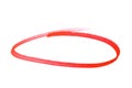 Red highlighter circle on white background - Image Royalty Free Stock Photo