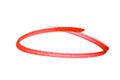 Red highlighter circle on white background - Image Royalty Free Stock Photo