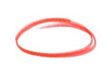 Red highlighter circle on white background - Image Royalty Free Stock Photo